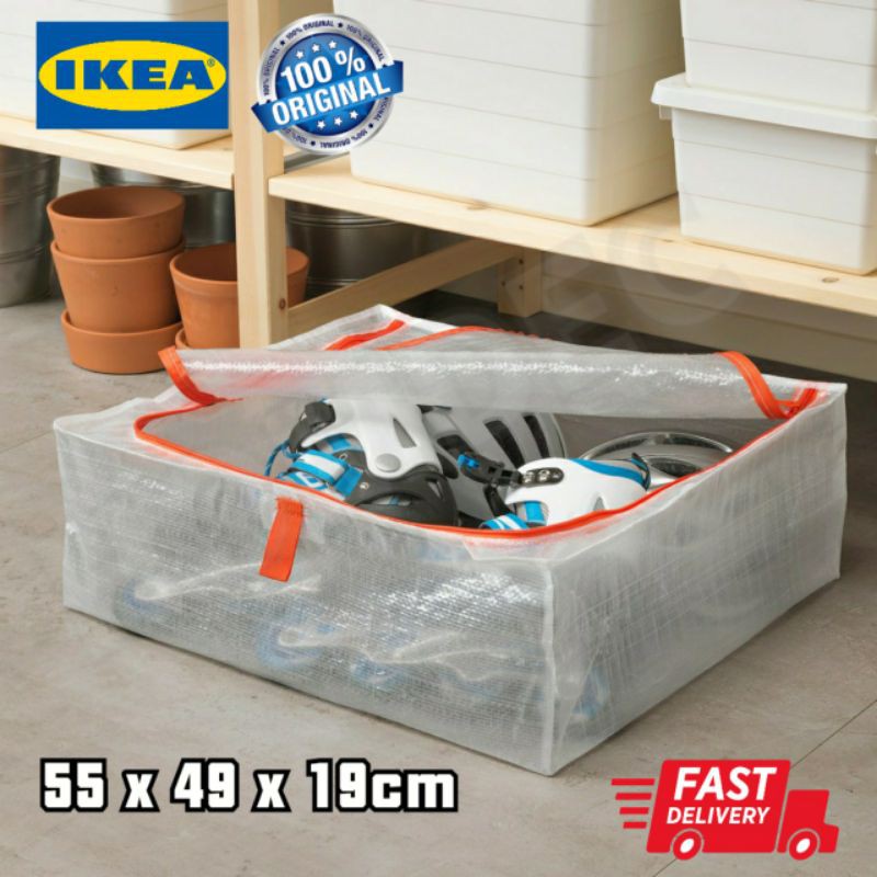 ORIGINAL IKEA PARKLA STORAGE CASE BAG ZIPPER BAG 55x49x19cm Shopee