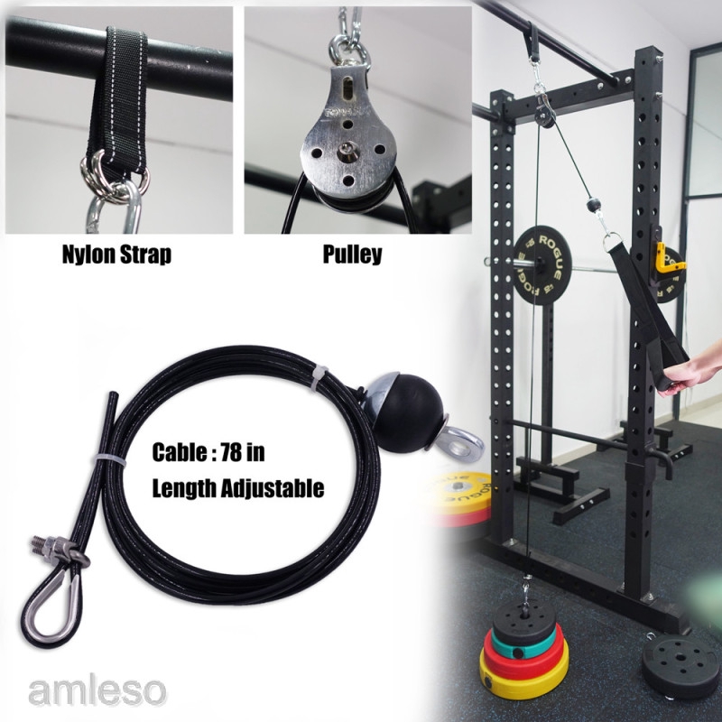 Details about   7Pcs Fitness Pulley Cable System Gym Forearm LAT Trainer Machine Set Up Fittings