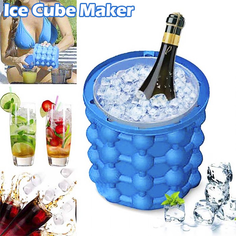 Buy Ice Bucket Magic Ice Cube Maker Silicone Rubber Tray Molds Saving For Wine Beer Kitchen Bar Tools Bekas Acuan Menyimpan Ais 简易制 冰桶 Seetracker Malaysia