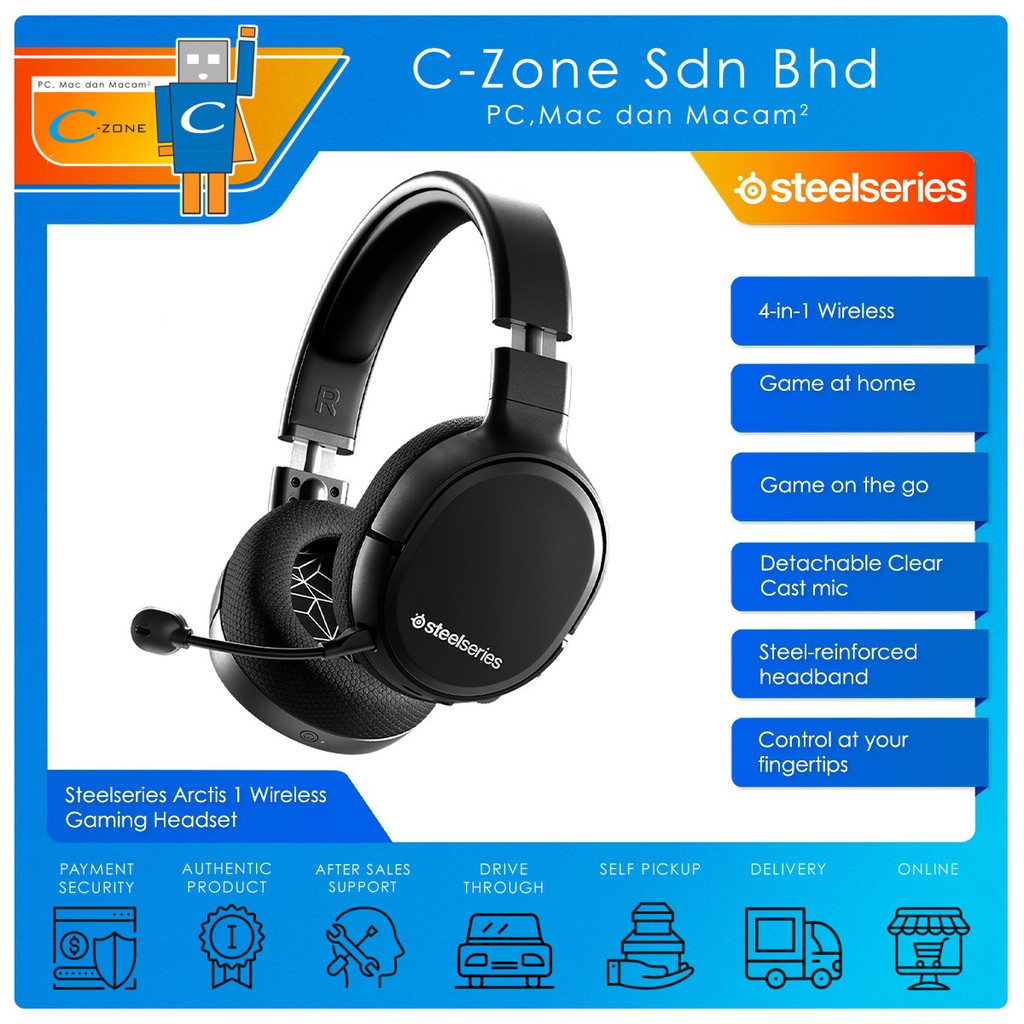 Steelseries Arctis 1 Wireless Gaming Headset (Black) Shopee Malaysia