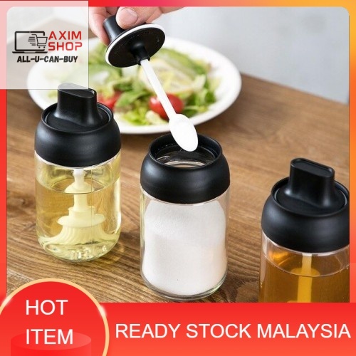 [aXim Shop Ready Stock ] Glass Seasoning Bottle Spice Jar Condiment Box