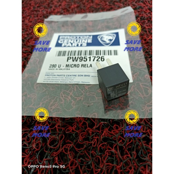 HF PROTON PREVE FUEL PUMP & BACKUP LAMP ULTRA MICRO RELAY 12V 20A K5