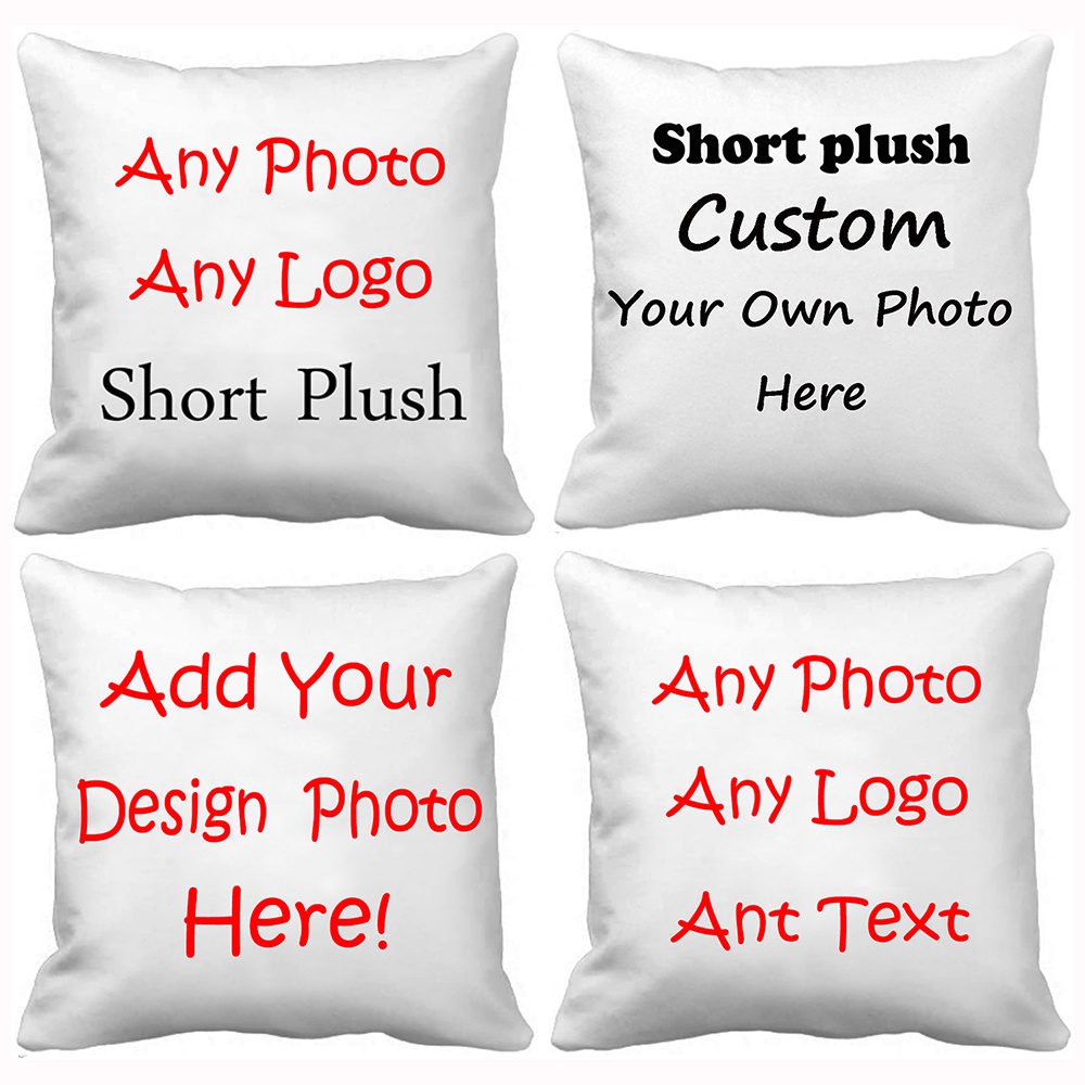 Custom Photo Pillow,Short Plush Pillow Two-Sides Printed Covers,Customized Design Any Picture Text Logo Pillowcase,Personalized Pet Wedding Keepsake Pillow, Car Decorative Cushion