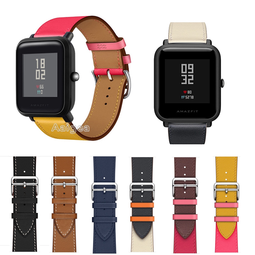 20mm Fashion Genuine Leather Watch Band Strap For Xiaomi Huami Amazfit