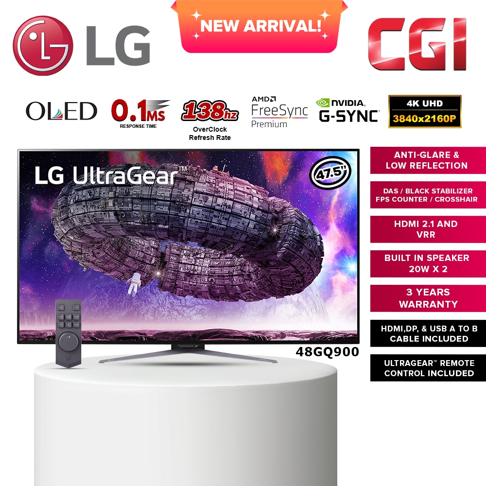 LG Ultragear 48" 48GQ900 OLED 4K UHD 138Hz 0.1ms AMD Freesync G-Sync ...