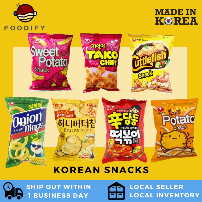 Korea Snacks Honey Butter Chip/ Sindangdong Tteokbokki/ Sweet Potato ...