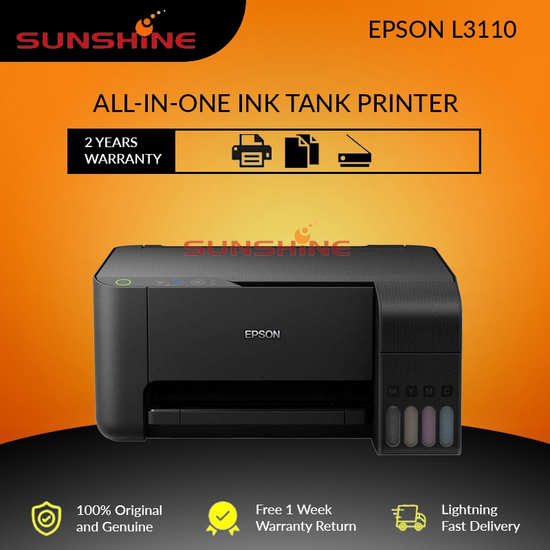 Ink Included Epson L3110 L3116 3 In 1 Ecotank Printer With Original Ink L360 G2010 T310 315 Ciss Shopee Malaysia