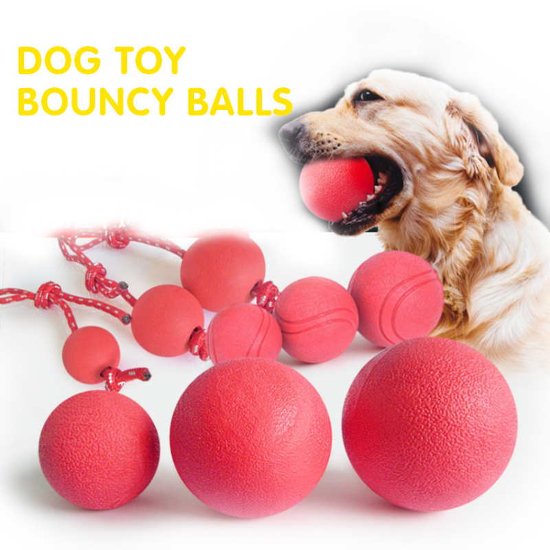 Dog Toy Bouncy Ball Bite Resistant Rope Ball Dog Training Ball Pet Chew
