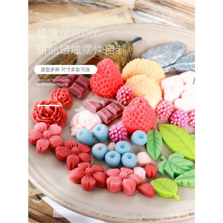 FuleidiyDessert Cake Candle Making Decorative Mold Chocolate Strawberry Blueberry Fruit Candle Silicone Mold