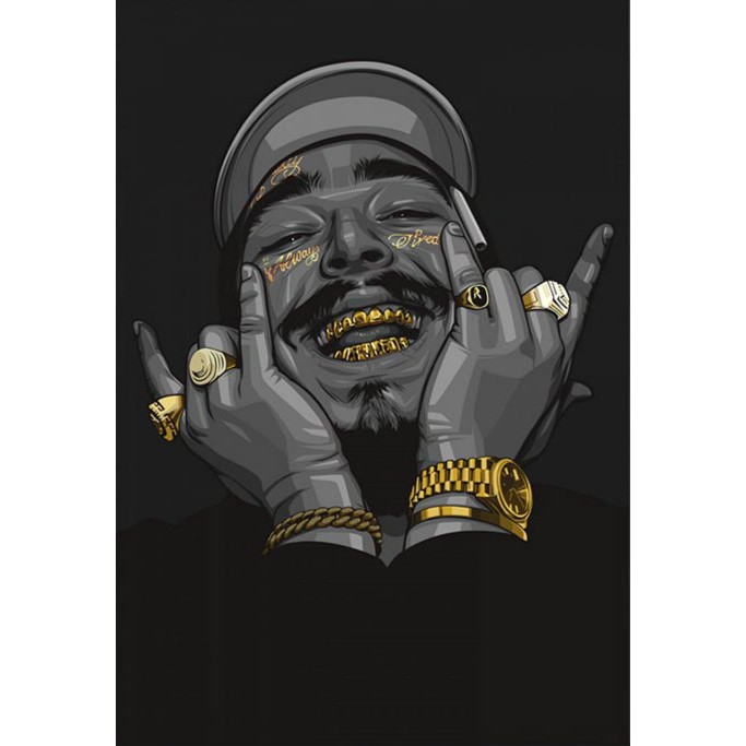 Post Malone Hip Hop Rap Star Music Poster Wall Art Painting Metal Sign Home Decor Shopee Malaysia
