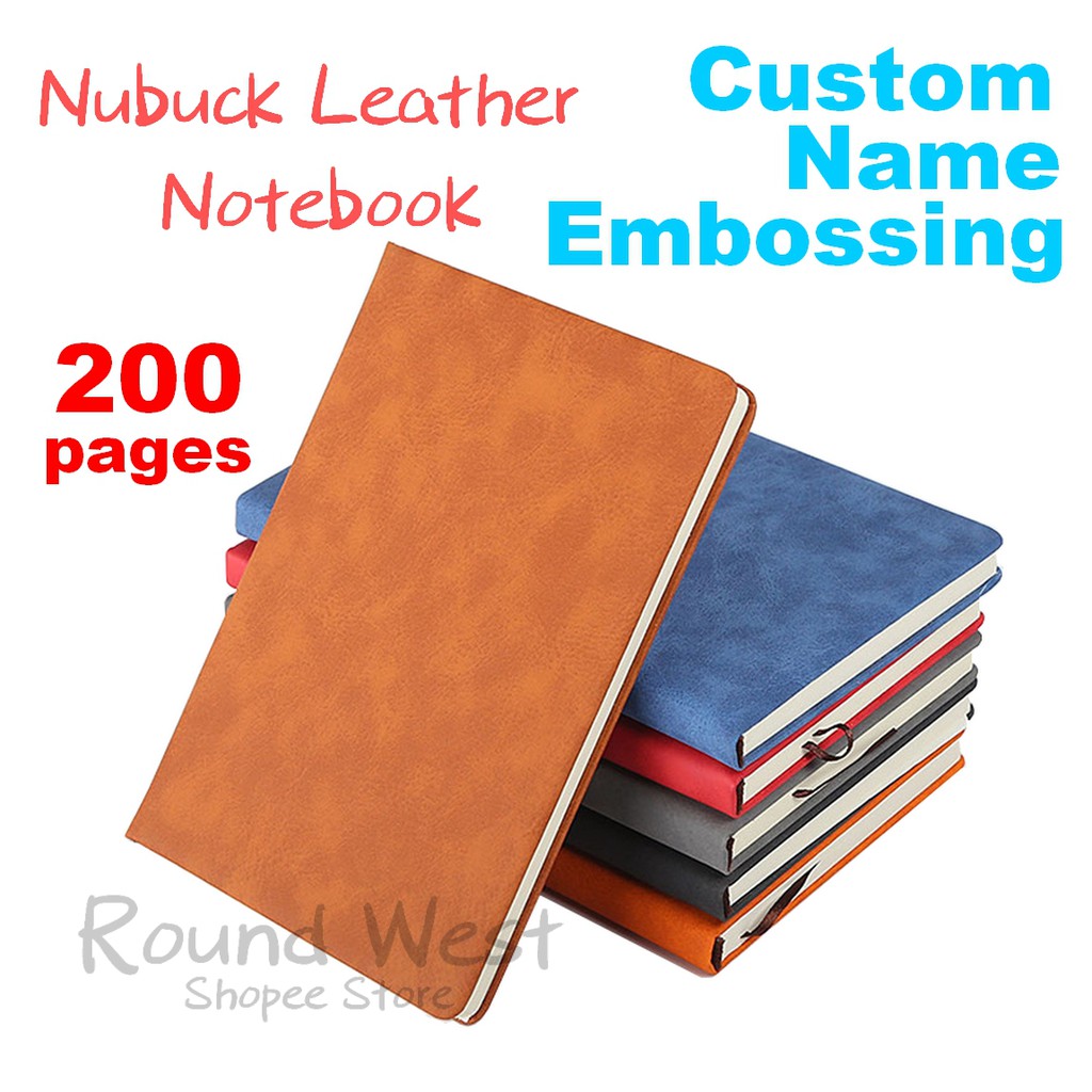 [Name Embossing] Business Notebook A5 Leather Nubuck Buku Nota Mewah