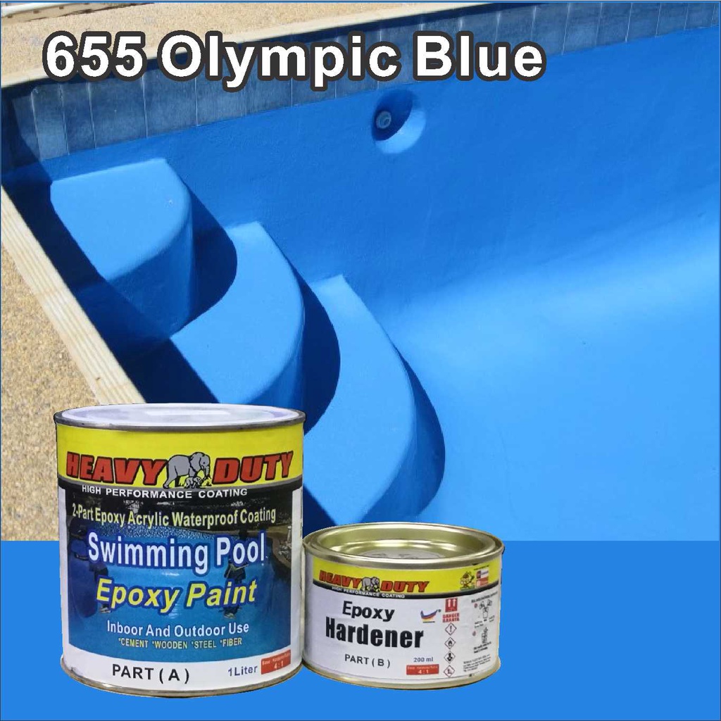 655 OLYMPIC BLUE ( 5L ) SWIMMING POOL PAINT 2 PART EPOXY ACRYLIC