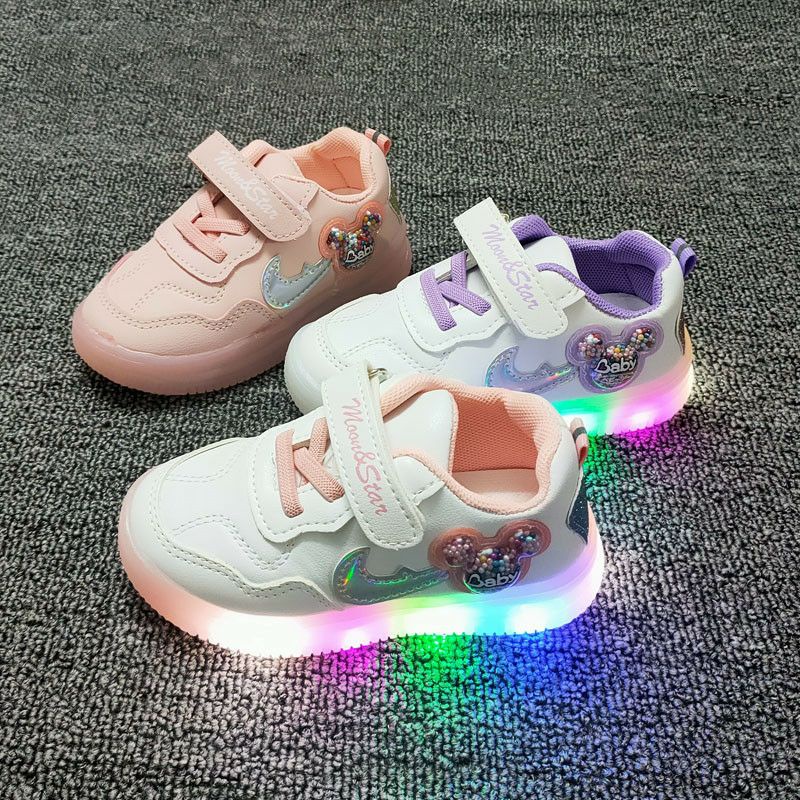 768/A127/5018 Baby Shoes / Kid Girl Shoes Girl Fashion Shoes MICKEY LED Light Shoes Sport Shoes Kasut Kanak-kanak