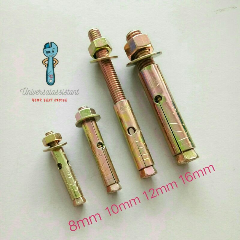 5 pcs Wall Plug Besi Sleeve Anchor Metal Wall Plug 1/4” 5/16” 3/8” 1/