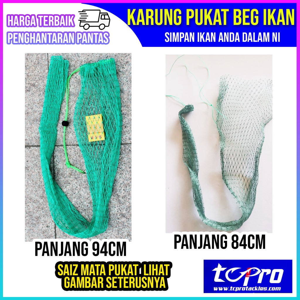 Karung Beg Pukat Simpan Poly Ikan Fish Net Bag Basket Folding Bag