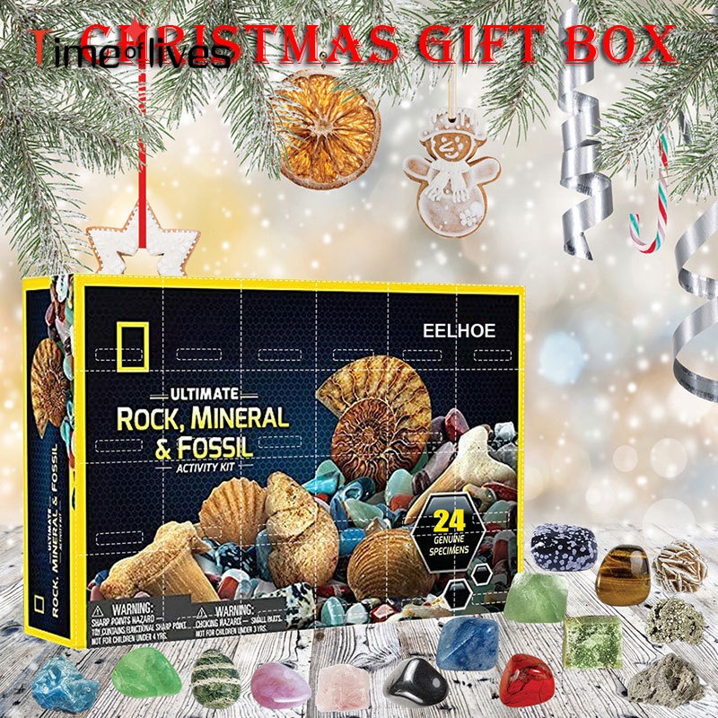 Healing Crystal Advent Calendar Kids with Rock Collections Pebbles