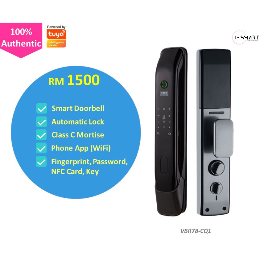 WiFi Smart Fingerprint Doorlock Door Lock VBR78-CQ1 [APP Fingerprint Password Keypad Card WiFi] Secure 100% Ori