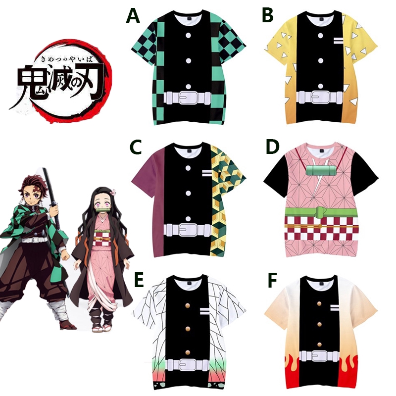 Anime Demon Slayer Kimetsu No Yaiba Tanjiro Kamado Cosplay Costume Kids Boys Halloween Party Outfit Shopee Malaysia