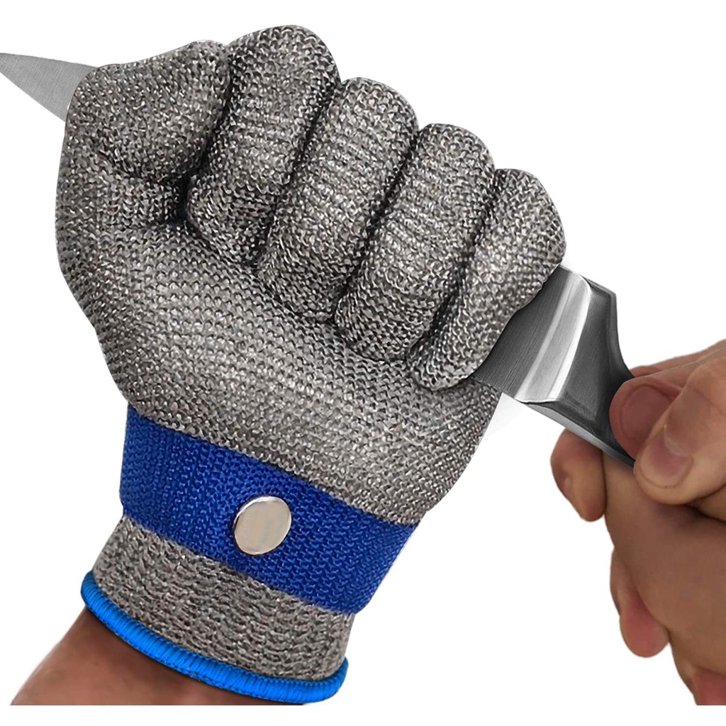 Kitchen Cut Resistant Glove Level 9 Gardening Stainless Steel Wire Metal Mesh Butcher Safety Work Glove for Meat Cutting and Fishing