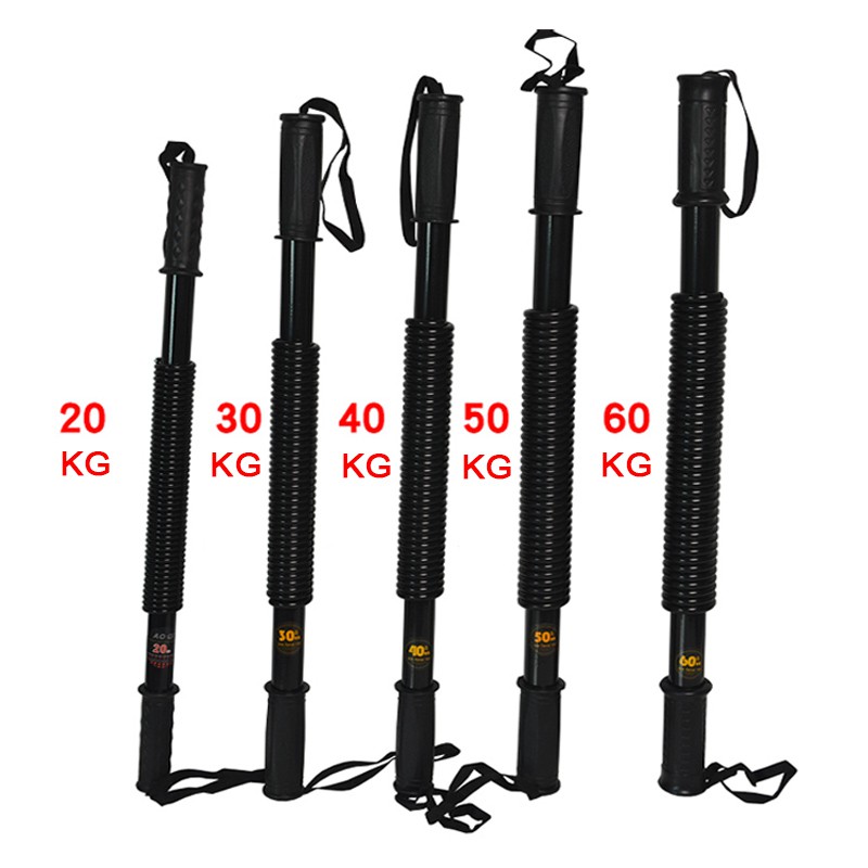 10kg-60kg Gym Power Twister Spring Bar Resistance Bar Bend Bar Chest Arm Strength Training Fitness Bar Spring