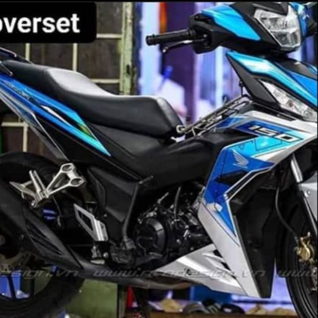 Coverset Motor Rs150 Putih Biru Shopee Malaysia