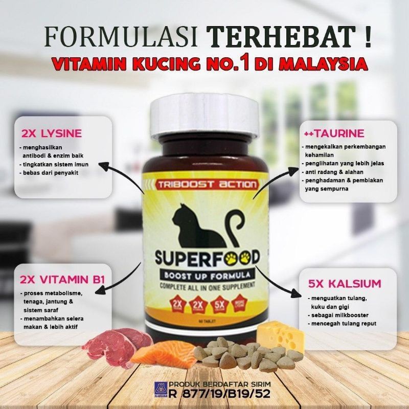 VITAMIN KUCING SUPERFOOD 100％Original repack（20biji） | Shopee