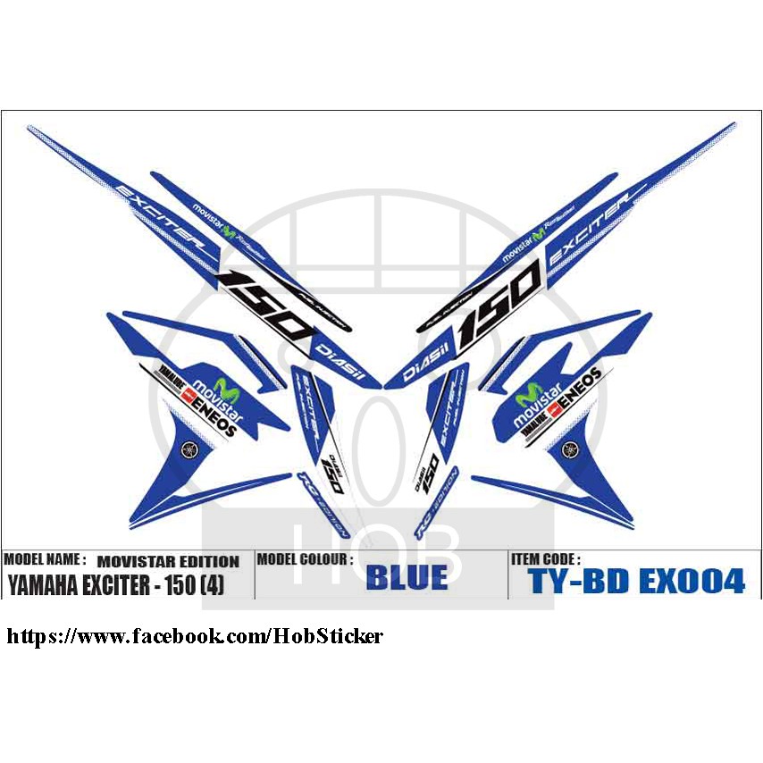 Yamaha Y15zr Exciter Movistar Sticker Lc150 Stripe Shopee