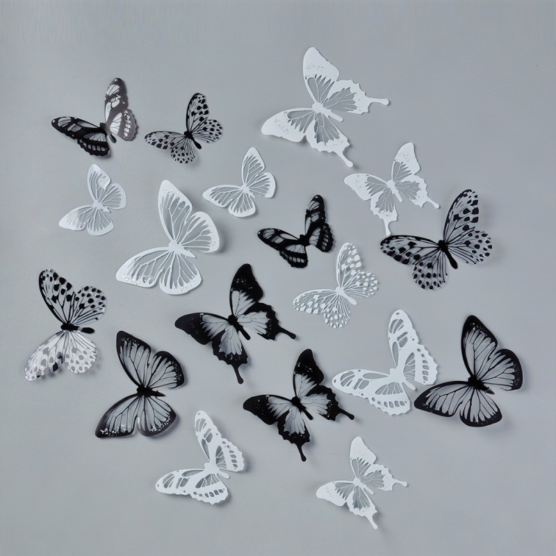 18pcs 3d Butterfly Sticker Art Wall Decal Home Decoration Room