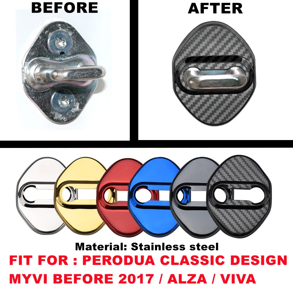 Reliable Quality 4PCS Car Door Lock Cover PERODUA MYVI ARUZ BEZZA AXIA ALZA VIVA ATIVA Auto Protect Case Decoration P... - Image 3