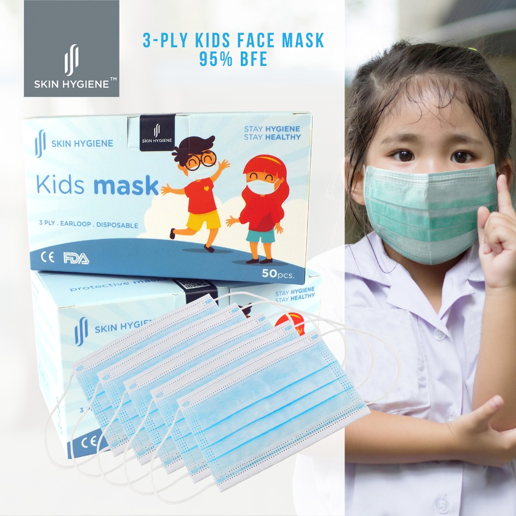 ⚡️KIDS MASK⚡️ SKIN HYGIENE 3PLY KIDS FACE MASK 95 BFE (50PCS/BOX