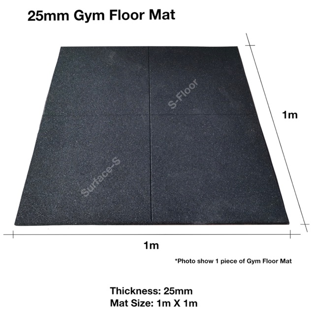 BIG SIZE 25MM GYM FLOOR MAT/ MAT SIZE: 1M x 1M/ GYMFIT SQ/ SUITABLE FOR ...