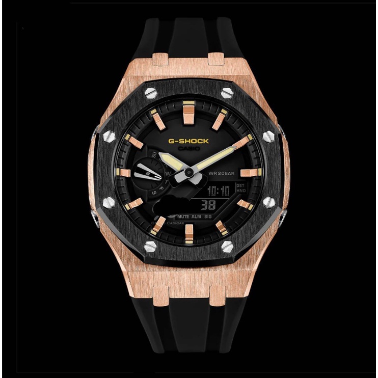 G Shock Custom Ga2100 Tmj Custom Ap Black Rose Gold G Shock Ap Ga2100 Ap G Shock Steel High 9362