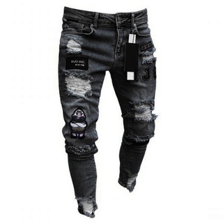 black damage jeans mens