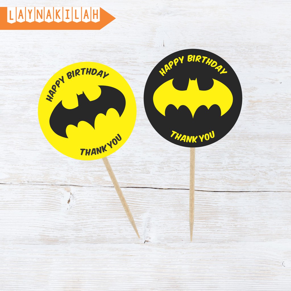 ? [CUSTOM NAME & AGE] 10pcs Batman Cupcake Topper Cake Decoration for  Birthday Party Superhero? | Shopee Malaysia