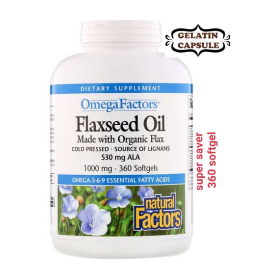 Flaxseed Oil, 1000 mg, 360 Softgels Shopee Malaysia