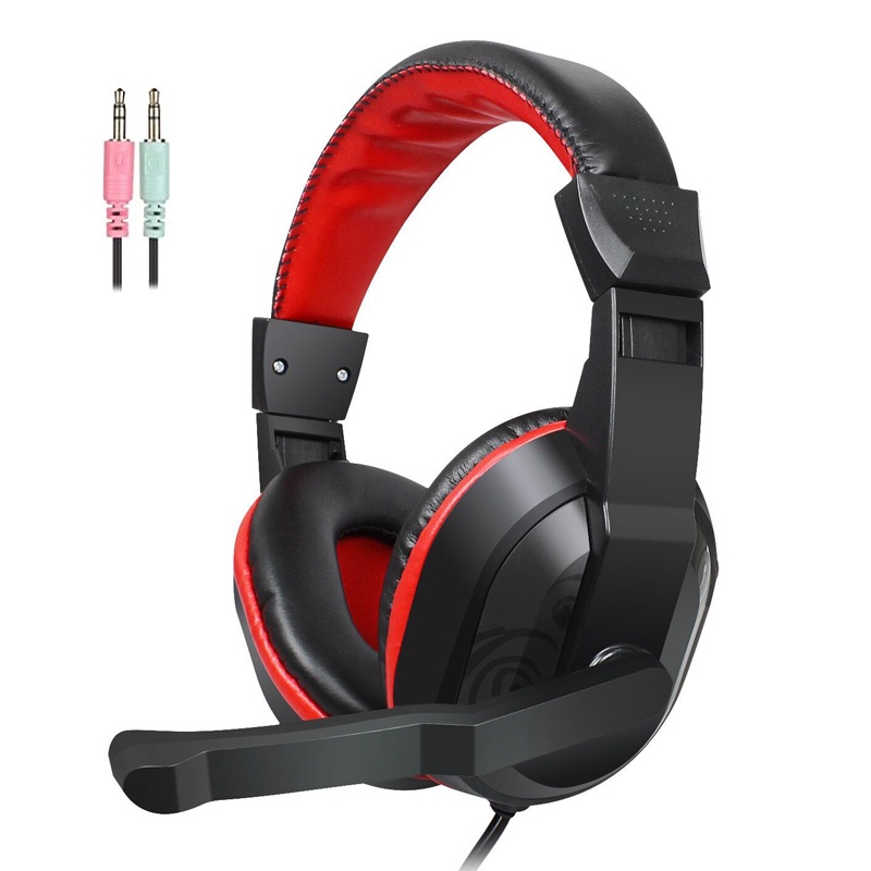 Gaming Headset Headphone With Mic And Microphone Over Ear Headphones Headfone 3 5mm Game Headse Bass Stereo Gamming Headsets Haedphone Wired Head Phone Fon Hedphone Hedset Haed Phones For Pc Computer Laptop Tablet