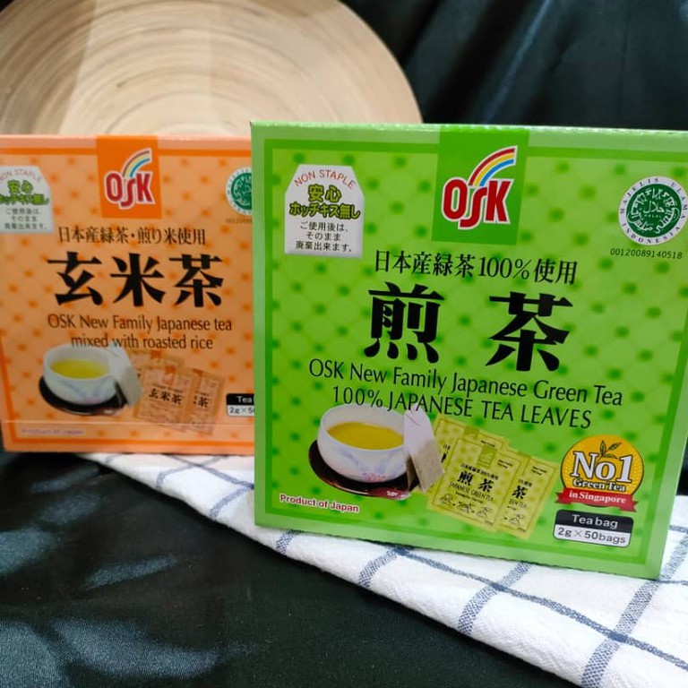 Osk Sencha Tea Bags Japanese Tea Mixed With Roasted Rice 2gx50 Bags 日式煎茶 玄米茶 绿茶 Shopee Malaysia