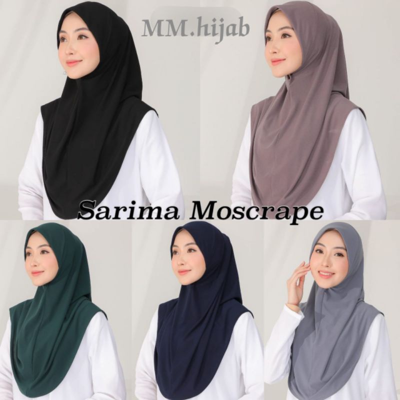 Tudung Sarung Moscrepe Sarimah Plain Instant READY STOCK SIZE M L