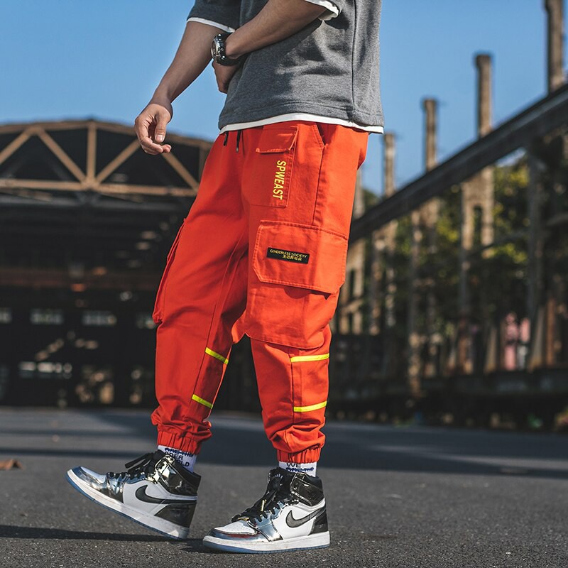 baggy orange cargo pants