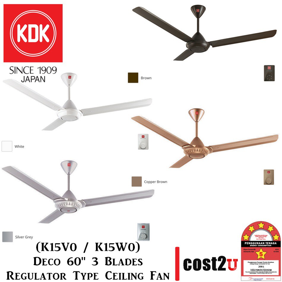Kdk Deco Ceiling Fan 60 K15v0 K15w0 K15vo K15wo