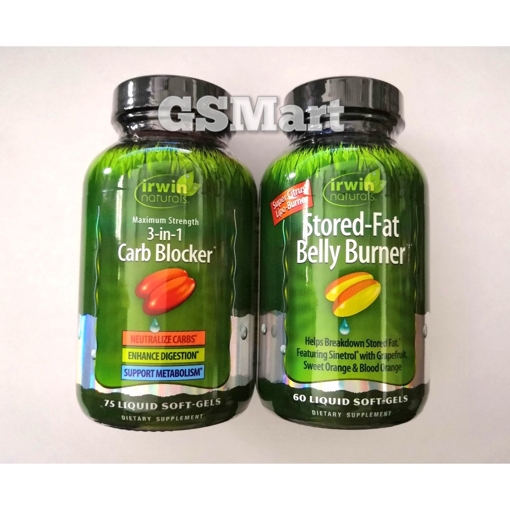 Irwin Naturals Stored Fat Belly Burner / Maximum Strength 3 in 1 Carb