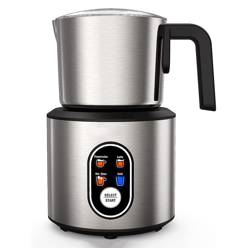 Milk Frother and Steamer for Coffee 4 in 1 Detachable Electric Milk Heater 8.4oz/250ml Cold and