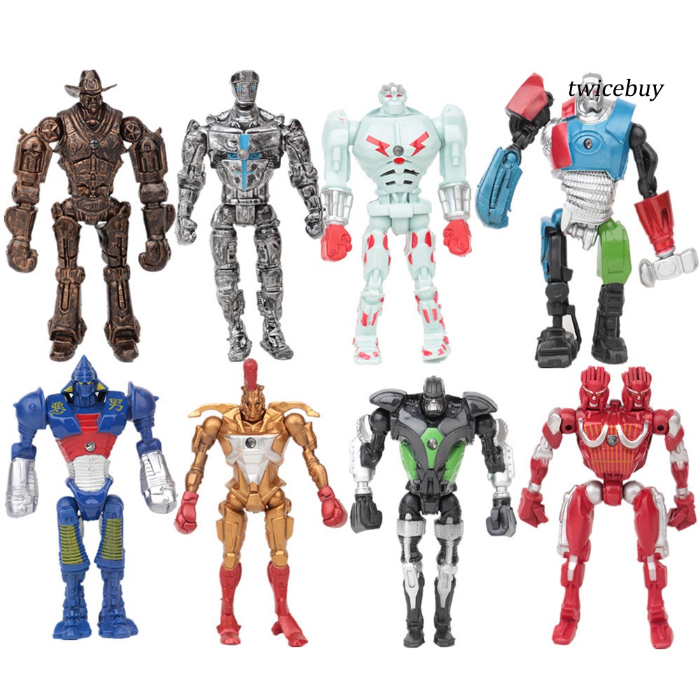 TBY+8Pcs Anime Real Steel Adam Raider LED Robot Action Figure Model Kids Toy Gift