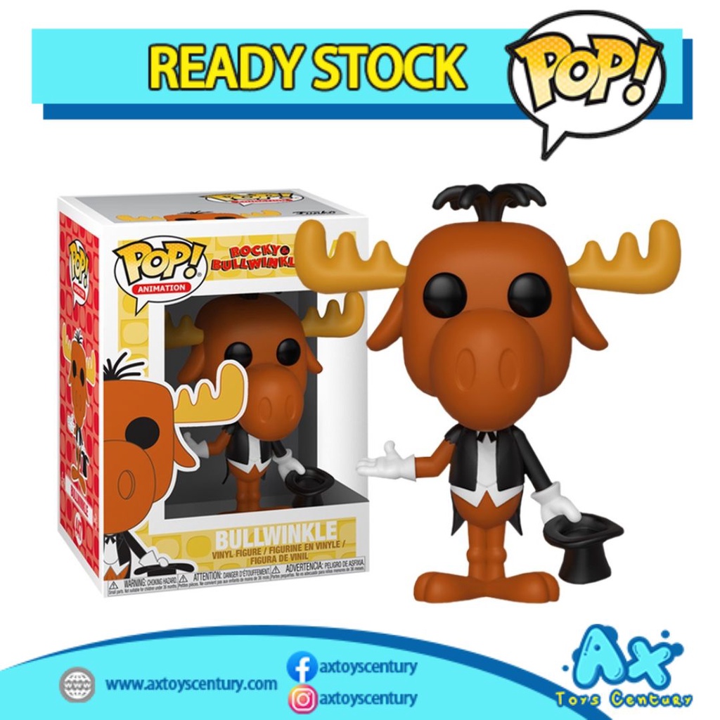 Funko Pop! Animation: Rocky and Bullwinkle - Bullwinkle #447 100% Genuine