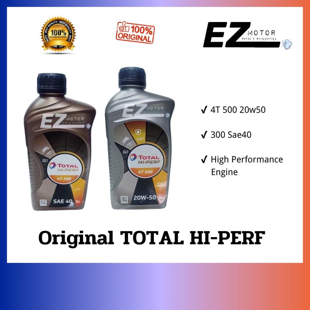 Original TOTAL HIPERF 4T 500 20w50 300 Sae40 High Performance Engine