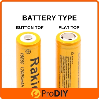 PRODIY RAKIETA 18650 Bateri Boleh Cas Semula 3.7V Flat Top / Button Top ...