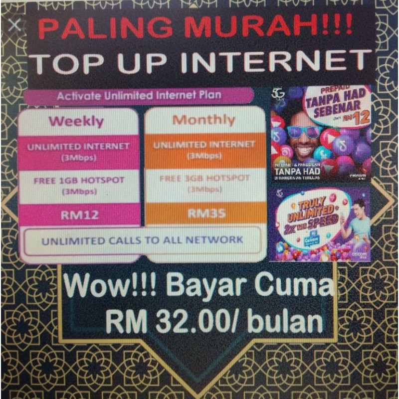 Buy Top Up Celcom Prepaid Unlimited Internet Rm35 Diskaun Rm3 00 Seetracker Malaysia