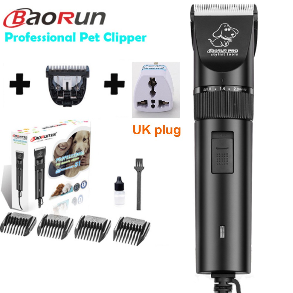 Ready Stock Double Blades Professional Pet Dog Hair Trimmer Electric Baorun S1