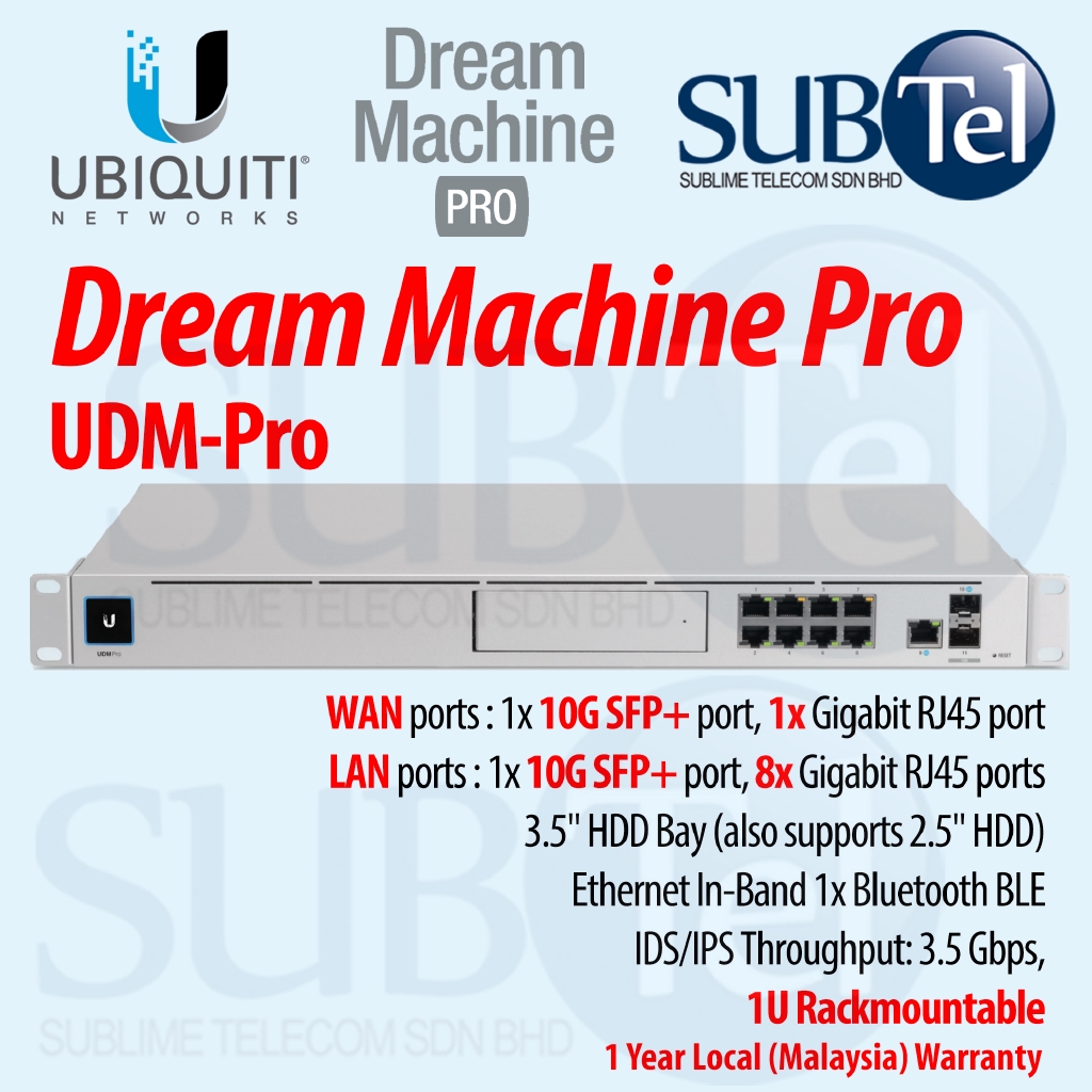 Ubiquiti UDM-PRO Dream Machine PRO Enterprise Security Gateway with Switch and Network Appliance with 10G SFP+