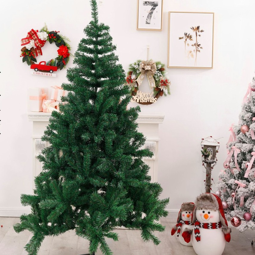 Mini Christmas Trees With Wood Base, Xmas Tabletop Trees For Home